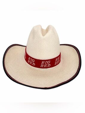 Stanley Cream Cowboy Hat with Red Branded Band and Black Trim